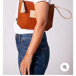 NWT Saddle Leather Meanwhile back on the farm wristlet